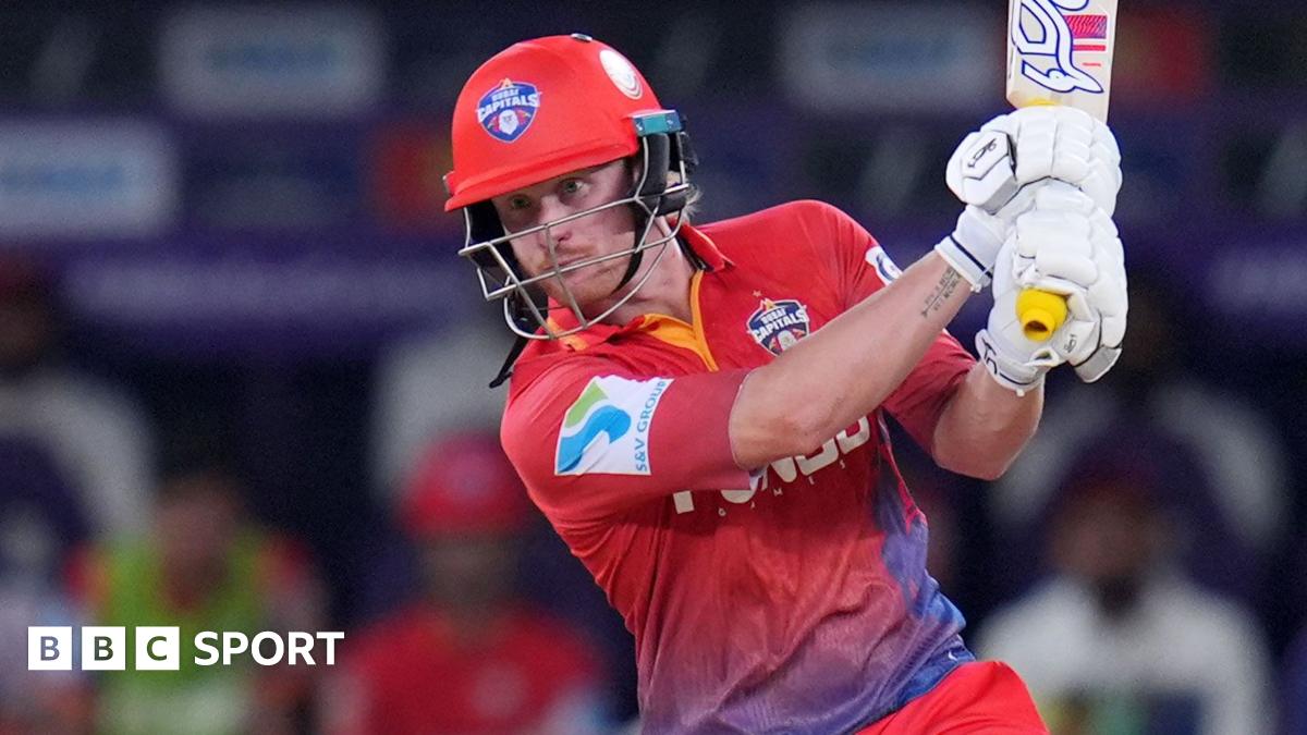 Jordan Cox plays a shot while playing for Dubai Capitals