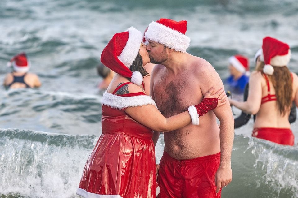 The Christmas Eve dip at Helen’s Bay. Photo: Luke Jervis/Belfast Telegraph