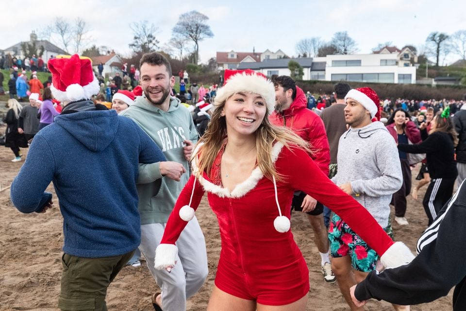Christmas Eve dip at Helen’s Bay. Photo: Luke Jervis/Belfast Telegraph