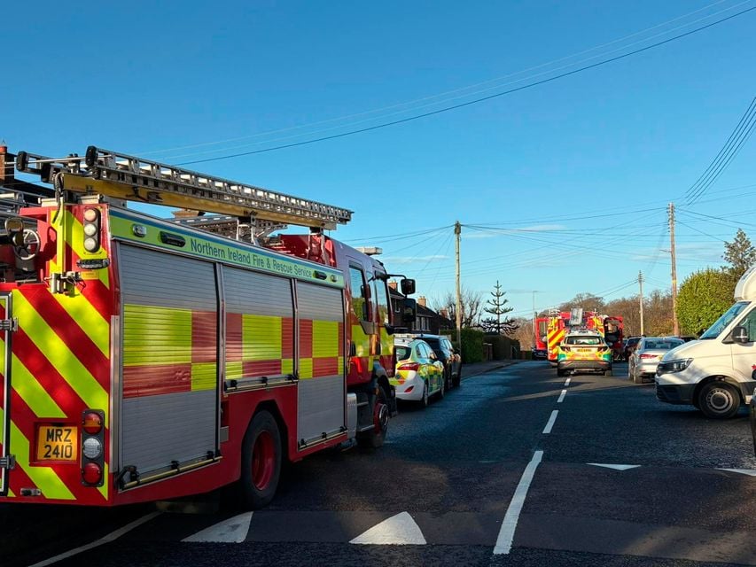 Emergency services at the scene in the Abbey Park area, Bangor. 

Photo: Olivia Peden 