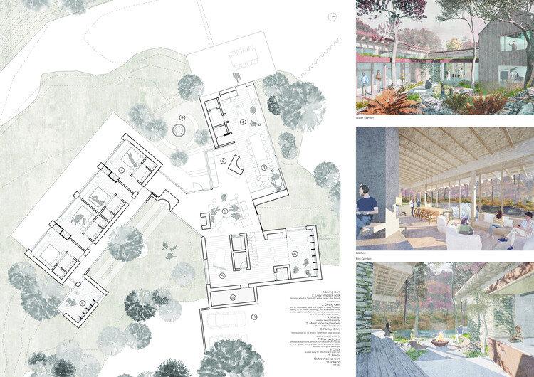 Howard Waterfall Retreat Competition: Buildner’s Winners Explore Multigenerational Living and Topography - Image 12 of 41
