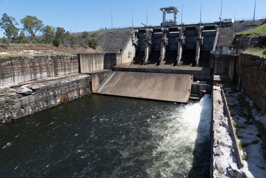 Photo of a dam floodgates