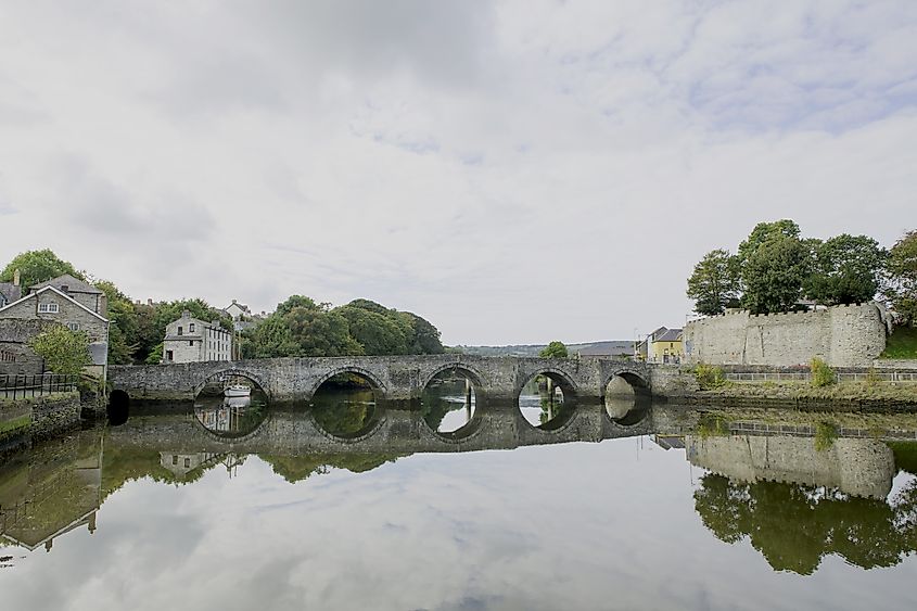 Old stone bridge in Cardigan West Wales. 