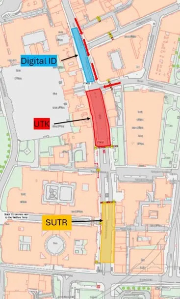 The Met has shared this map of Whitehall indicating where each protest should take place (Handout - The Metropolitan Police)