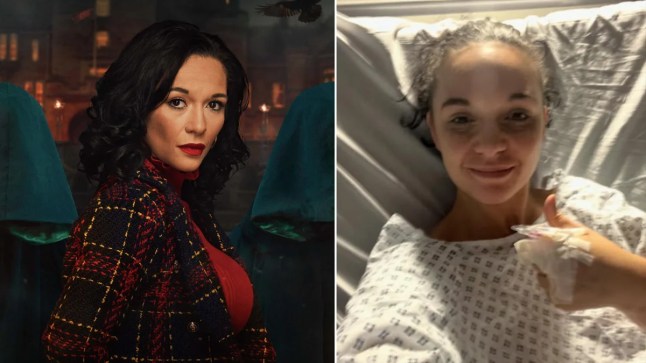 Charlotte Chilton in the traitors and in a hospital gown