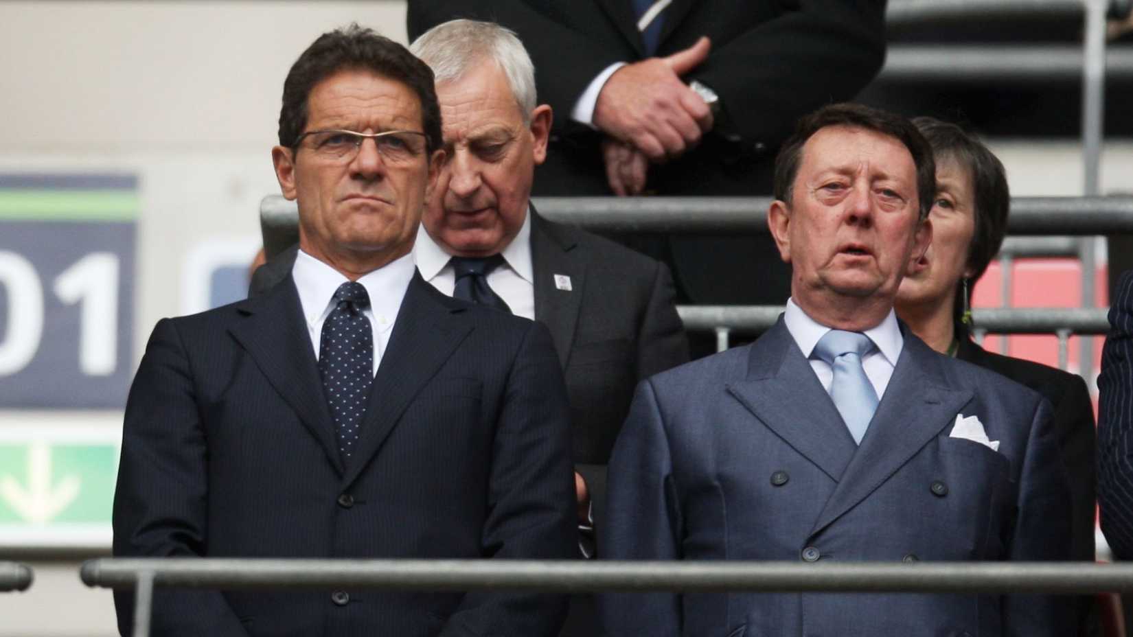 Former Sheffield Wednesday chairman Sir Dave Richards with Fabio Capello