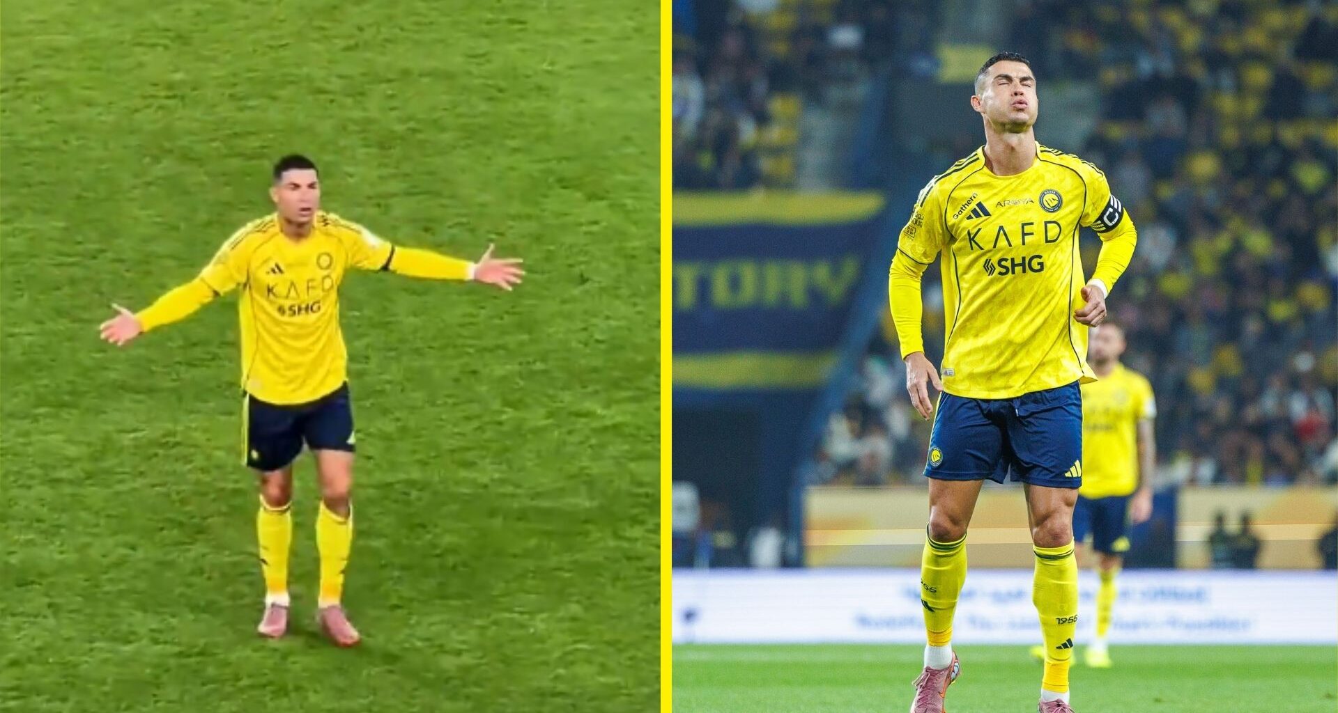 Cristiano Ronaldo rages as goal ruled out in front of ex-Manchester United teammate to put 15-year streak at risk