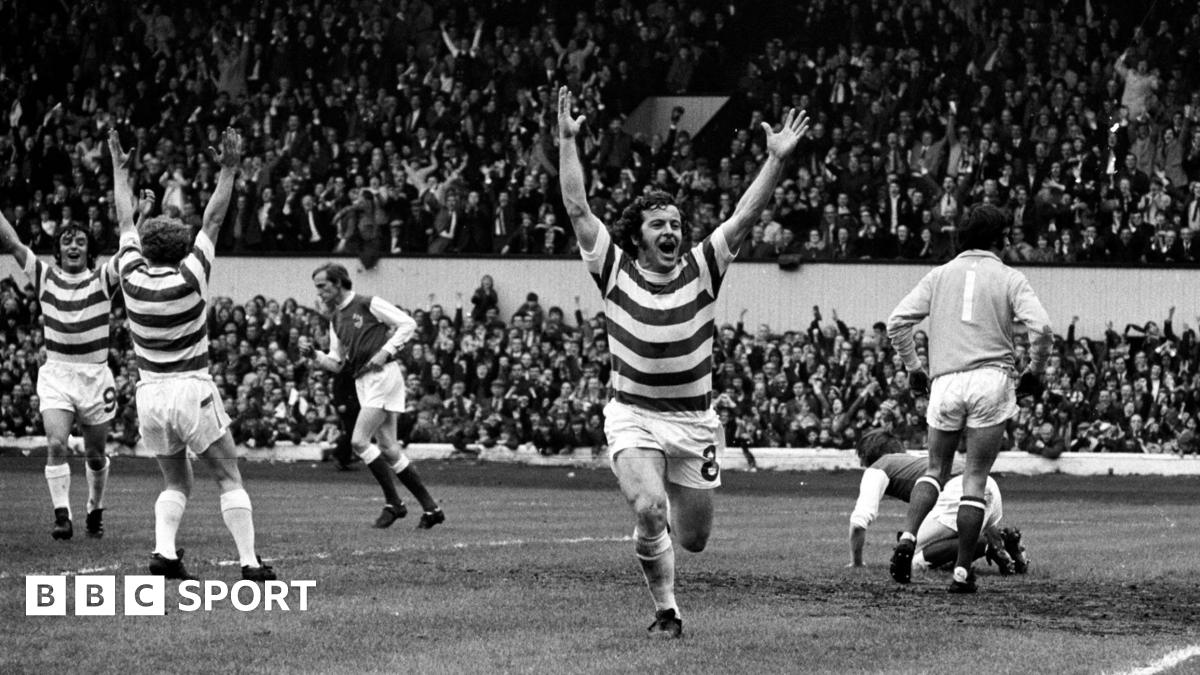 Dixie Deans celebrates scoring for Celtic in the 1972 Scottish Cup final