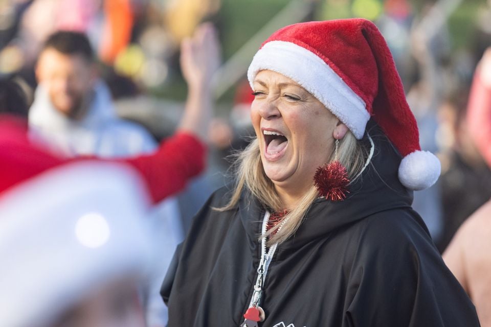 The Christmas Eve dip at Helen’s Bay. Photo: Luke Jervis/Belfast Telegraph