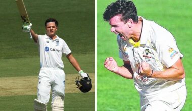 Sam Konstas scores century, NSW vs QLD, Jhye Richardson gets four wickets, Australia A vs England Lions