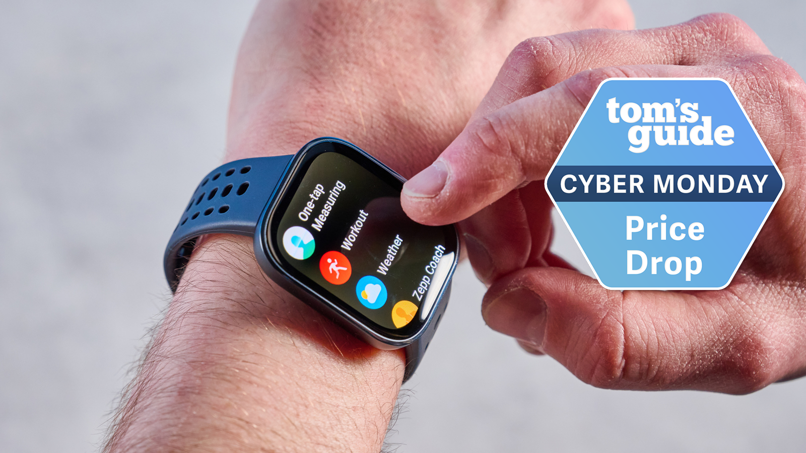 the amazfit bip 6 smart watch with cyber monday deal badge