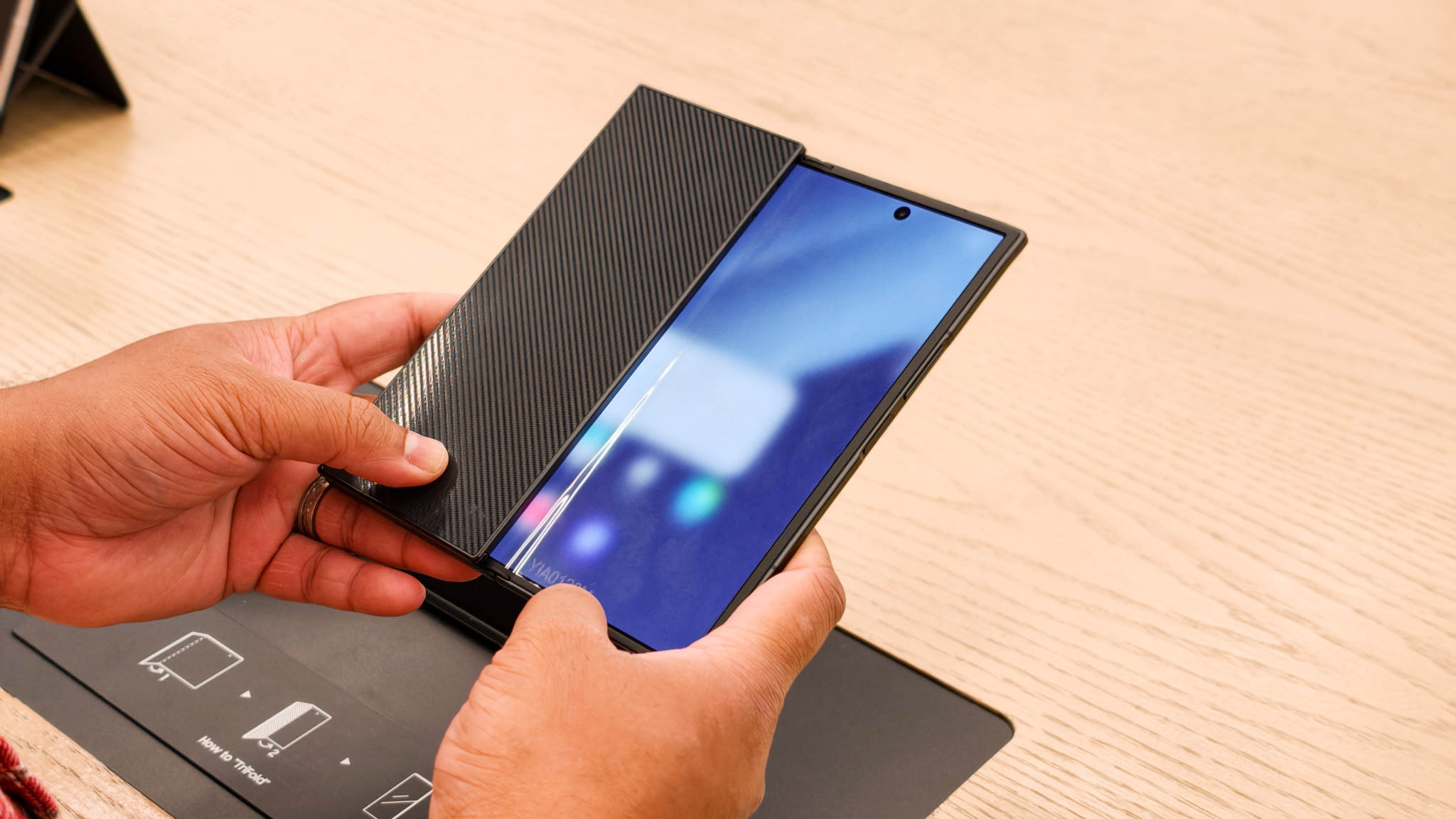 Samsung Galaxy Z TriFold hands-on testing at Dubai Mall on Android Central