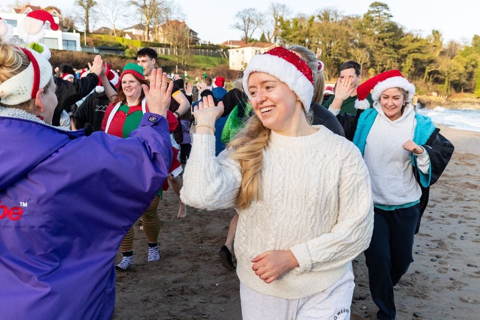 Christmas Eve dip at Helen’s Bay. Photo: Luke Jervis/Belfast Telegraph