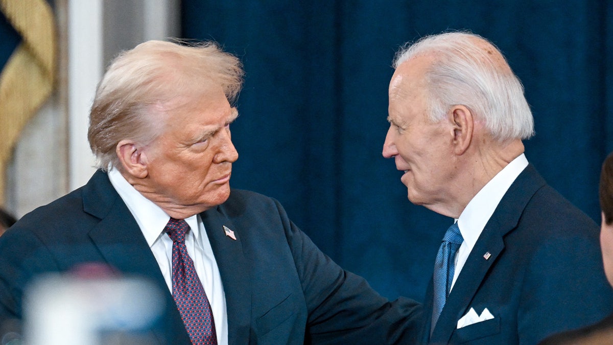 Trump and Biden chat during 2025 inauguration 