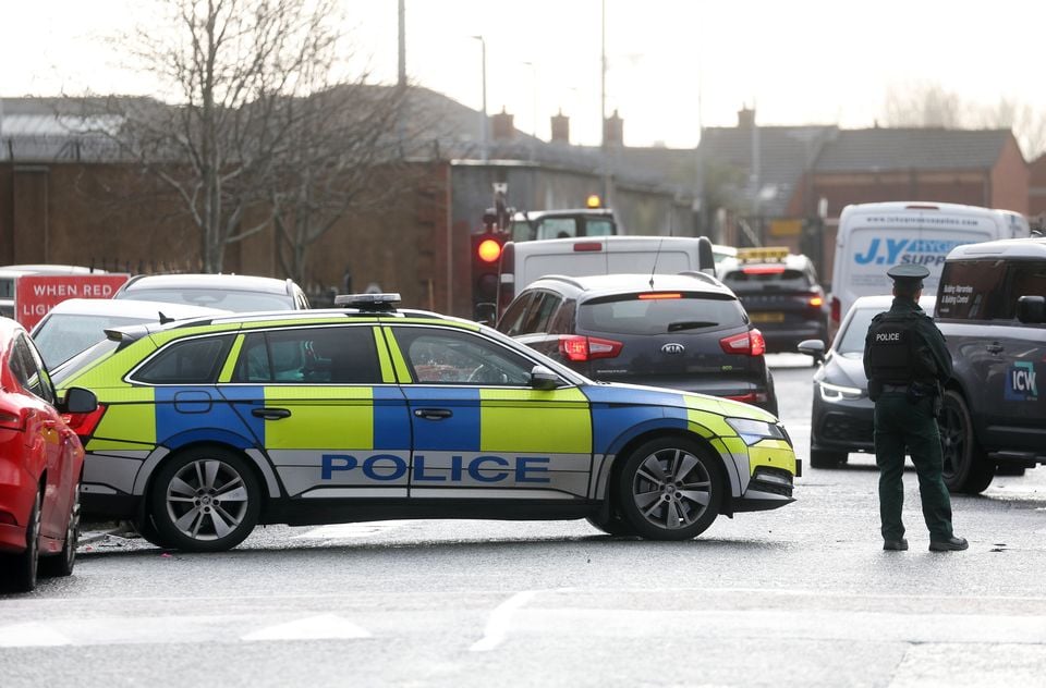 Police at the scene of a security alert in the Havana Court area of north Belfast. Photo by Jonathan Porter / PressEye