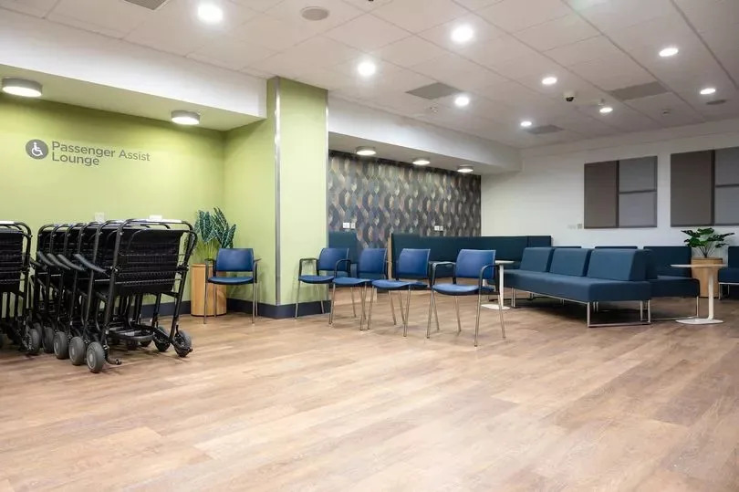 An image of a passenger assist lounge at a train station.