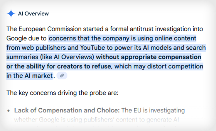 European Commission Probes Google AI Summaries