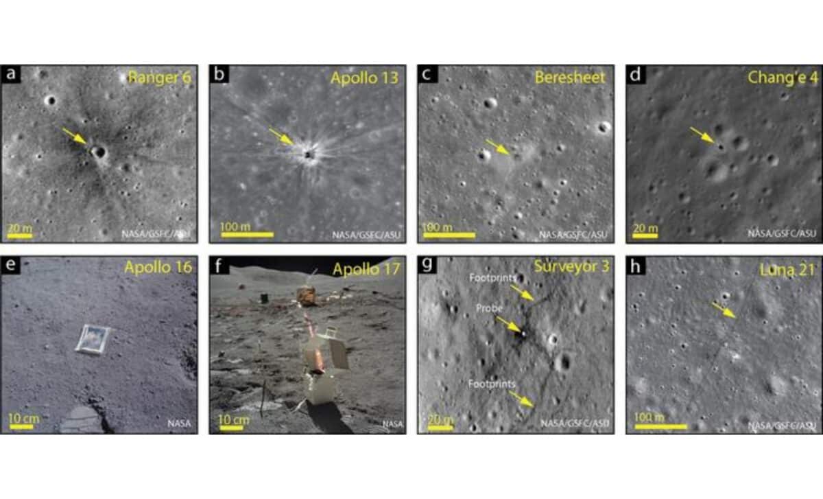 Examples Of Archaeological Artifacts And Features On The Moon