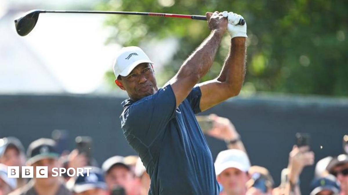 Tiger Woods hits his tee shot at the 14th hole during the second round of 124th U.S. Open Championship at Pinehurst