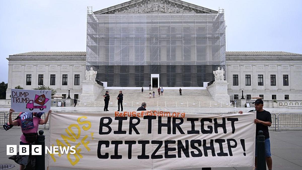Protesters outside US Supreme Court contest proposed ban on birthright citizenship