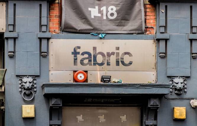 Fabric nightclub exterior sign