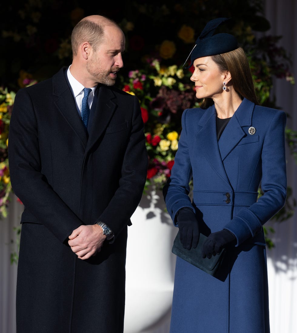State Visit By The President Of The Federal Republic of Germany - Day 1 windsor, england december 03: prince william, prince of wales and catherine, princess of wales ahead of the ceremonial welcome for the state visit to the uk of the president of the federal republic of germany and his wife elke büdenbender on december 03, 2025 in windsor, england. the president of the federal republic of germany, accompanied by ms. elke büdenbender, are paying a state visit to the united kingdom as the guests of their majesties the king and queen. the visit is the first from germany in 27 years and will be marked with ceremonial visits, an address to the uk parliament and a banquet. (photo by samir hussein/wireimage)