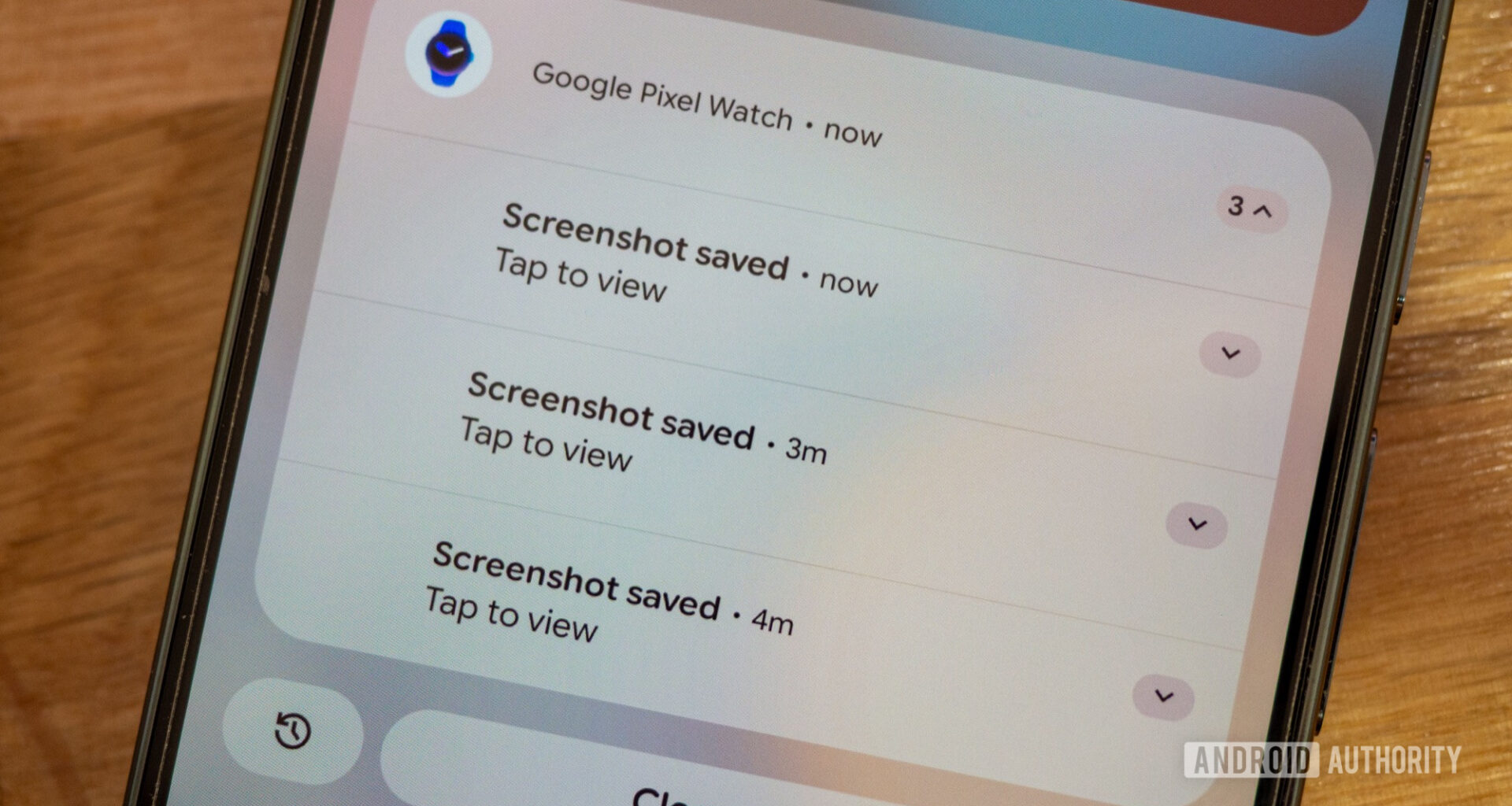 google phone pixel watch app multiple screenshot notification