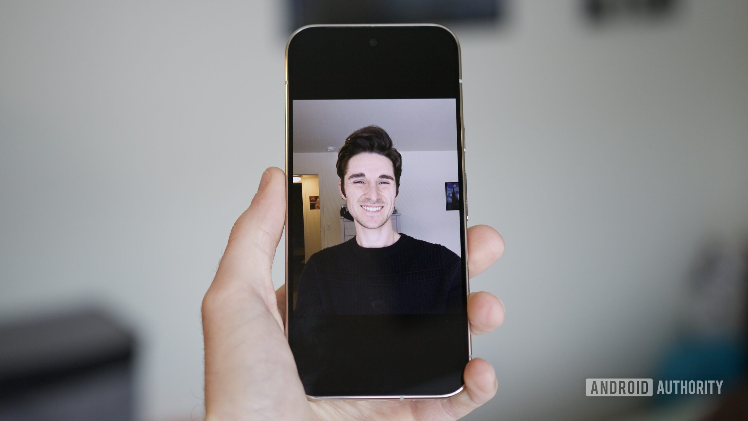 Selfie taken on a Google Pixel phone.