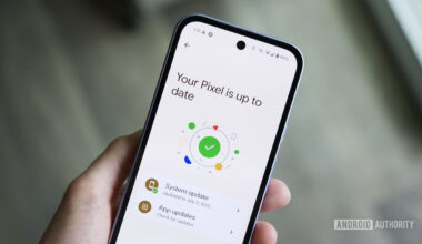 Software update screen on a Google Pixel phone.