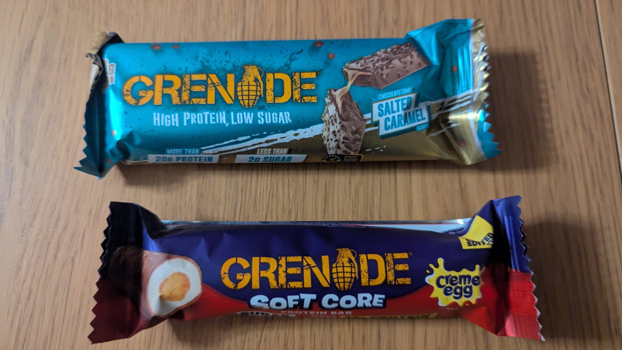 Grenade bars (cream egg is smaller than the standard bar)