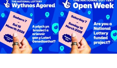 National Lottery Open Week crossed finger logo and lottery ticket
