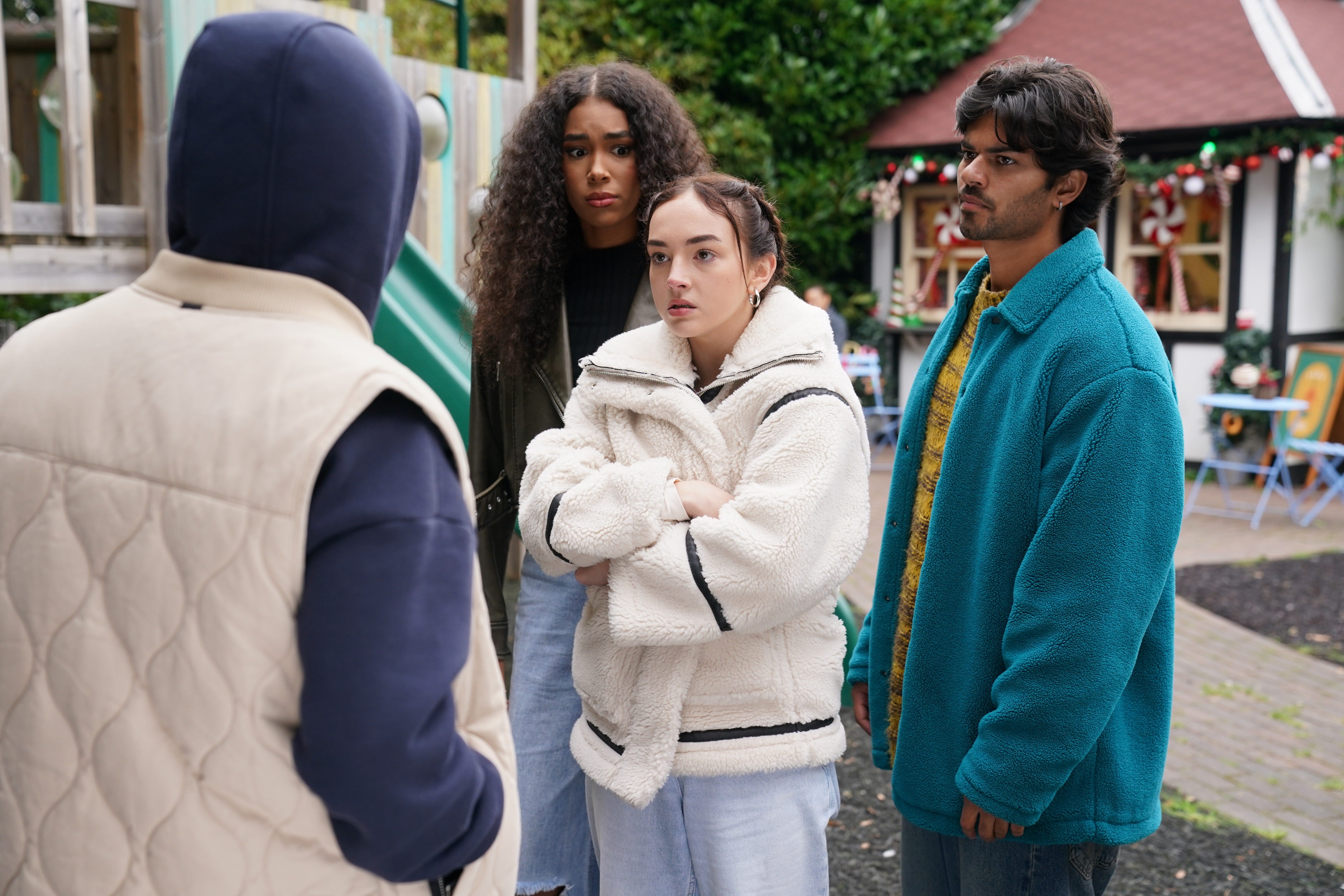 lucas hay, vicky grant, frankie osborne and dillon ray in hollyoaks