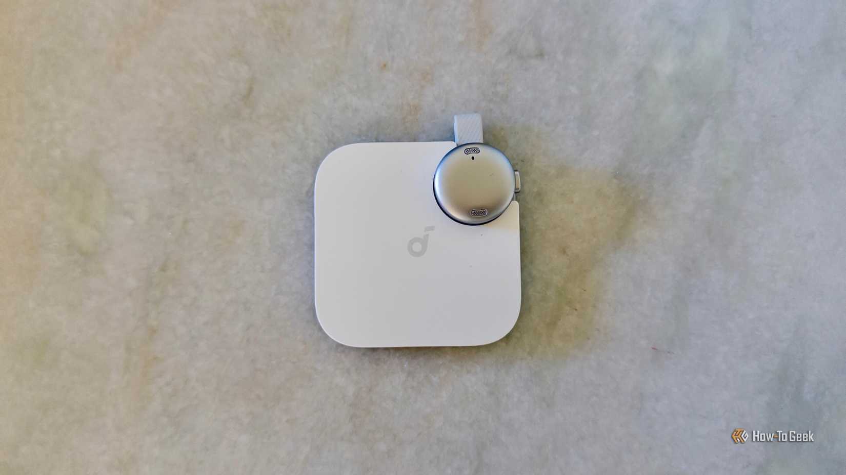 Both pieces of the Anker Soundcore Work connected on a table.