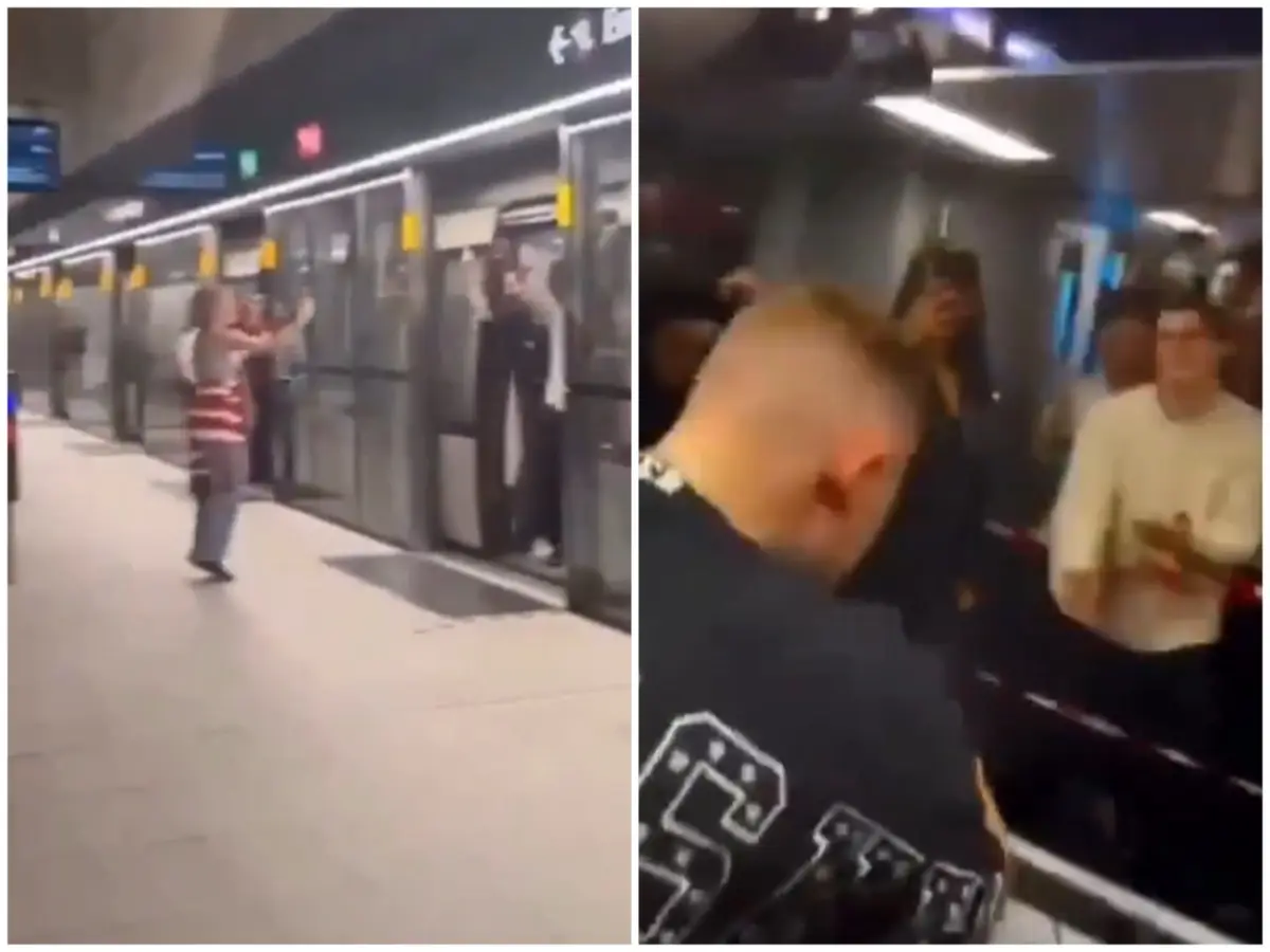 Metro coaches in Germany turn into moving nightclubs, people dance to live DJ & electronic music