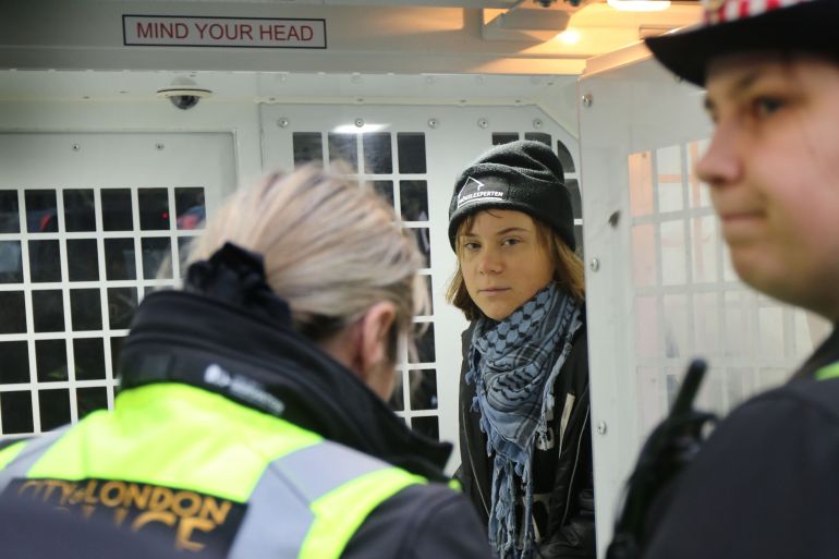 Greta Thunberg arrested at pro-Palestinian protest in London