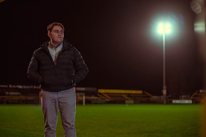 Joseph Roberts on a football pitch