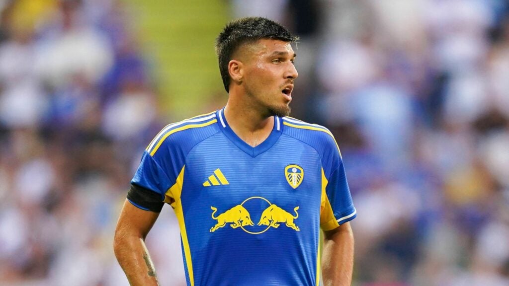 Joel Piroe in action for Leeds United