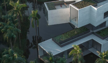 link-arc shapes shunde museum as stack of rotating tubes to frame views