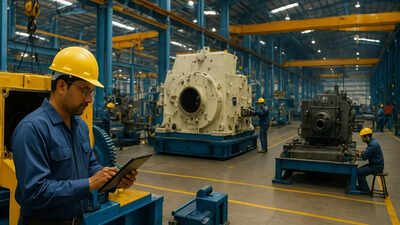 <p>The PMI after seasonal adjustments, declined to 56.6 in November from October's 59.2. (AI image)<br></p> Trump tariffs hit India’s manufacturing sector! PMI falls to 9-month low in November; but how big is the loss?