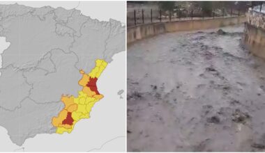 WATCH: Storm Emilia brings torrential storms to Spain as RED alert issued for Valencia and Andalucia - 250mm of rain could fall on Sunday with severe risk of flooding