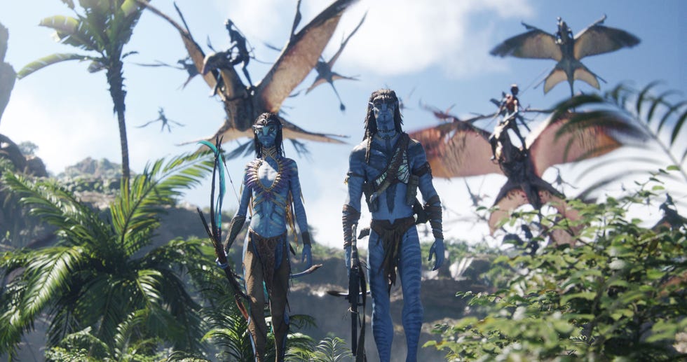 zoe saldana as neytiri, sam worthington as jake sully, avatar fire and ash
