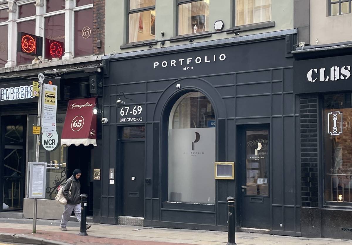 outside portfolio, champagne boutique and bar on bridge street, manchester