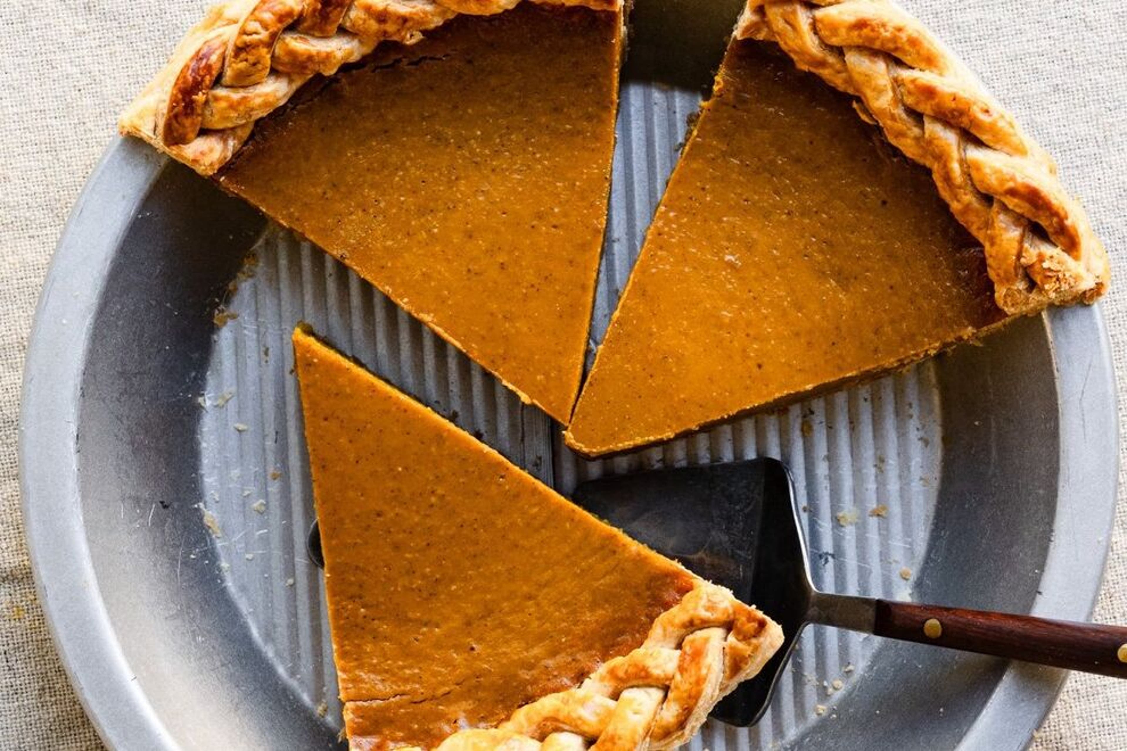 Pumpkin pie made with fresh pumpkin is one part of a healthy holiday meal