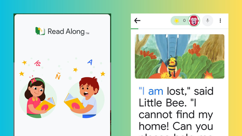 Reading a story on Read Along Google app
