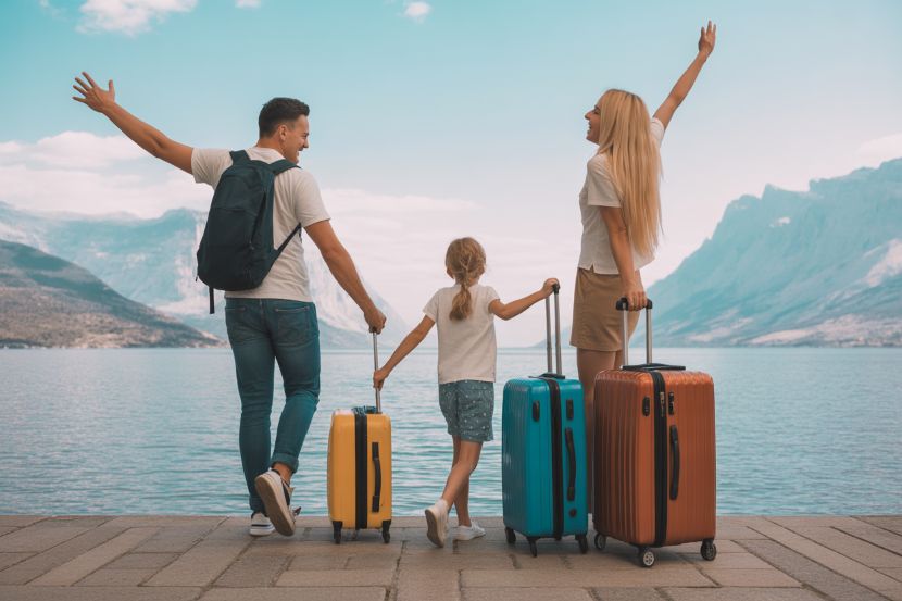 Family looking forward to their holiday, enjoying improved eu travel protections.
