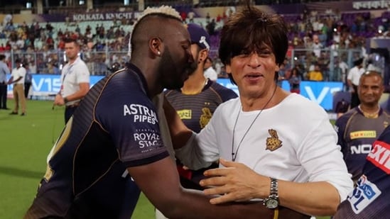 Andre Russell with Shah Rukh Khan