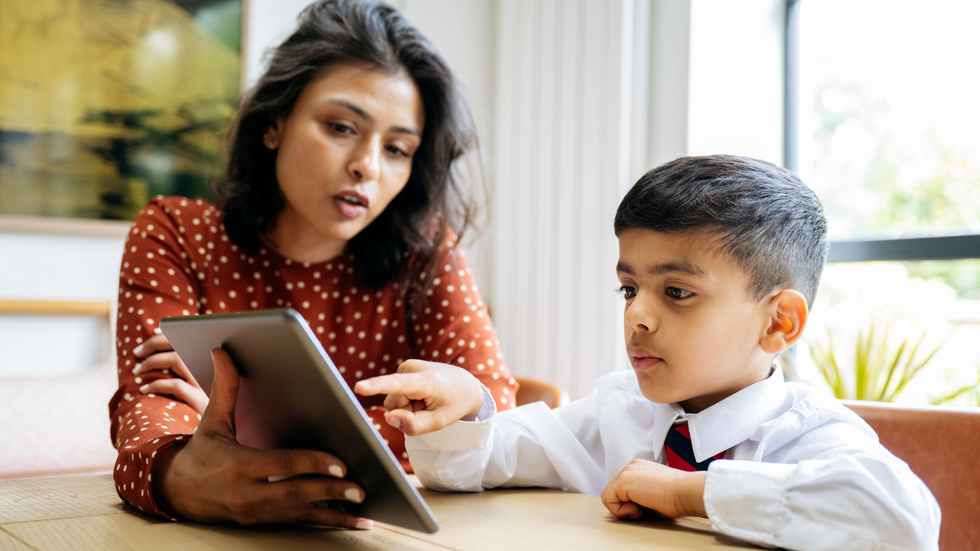 School student learning on an iPad