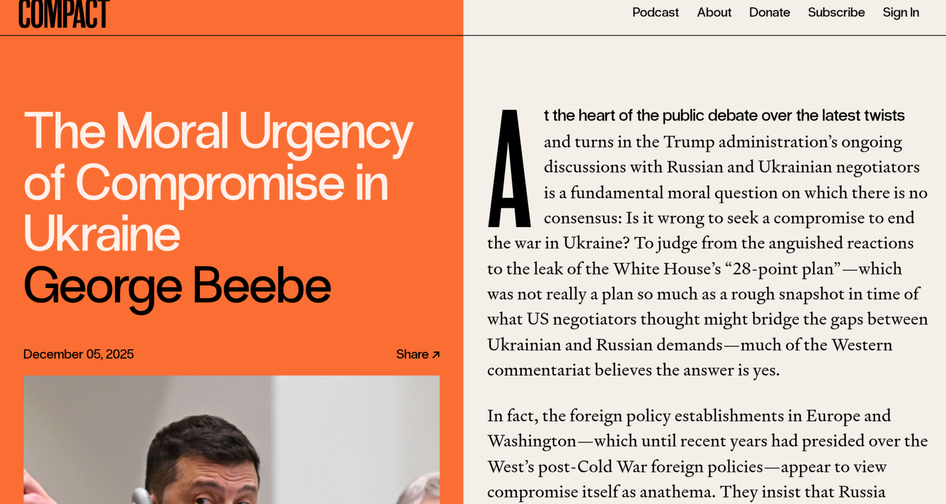 The Moral Urgency of Compromise in Ukraine