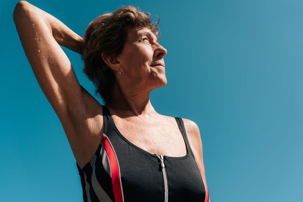 SENIOR WOMAN IN SWIMSUIT