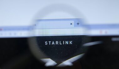 Starlink logo on a computer